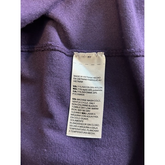 Chicos Open Front Cardigan Size 2 Purple Lightweight Flared Sleeves Rayon/Nylon - Picture 4 of 6